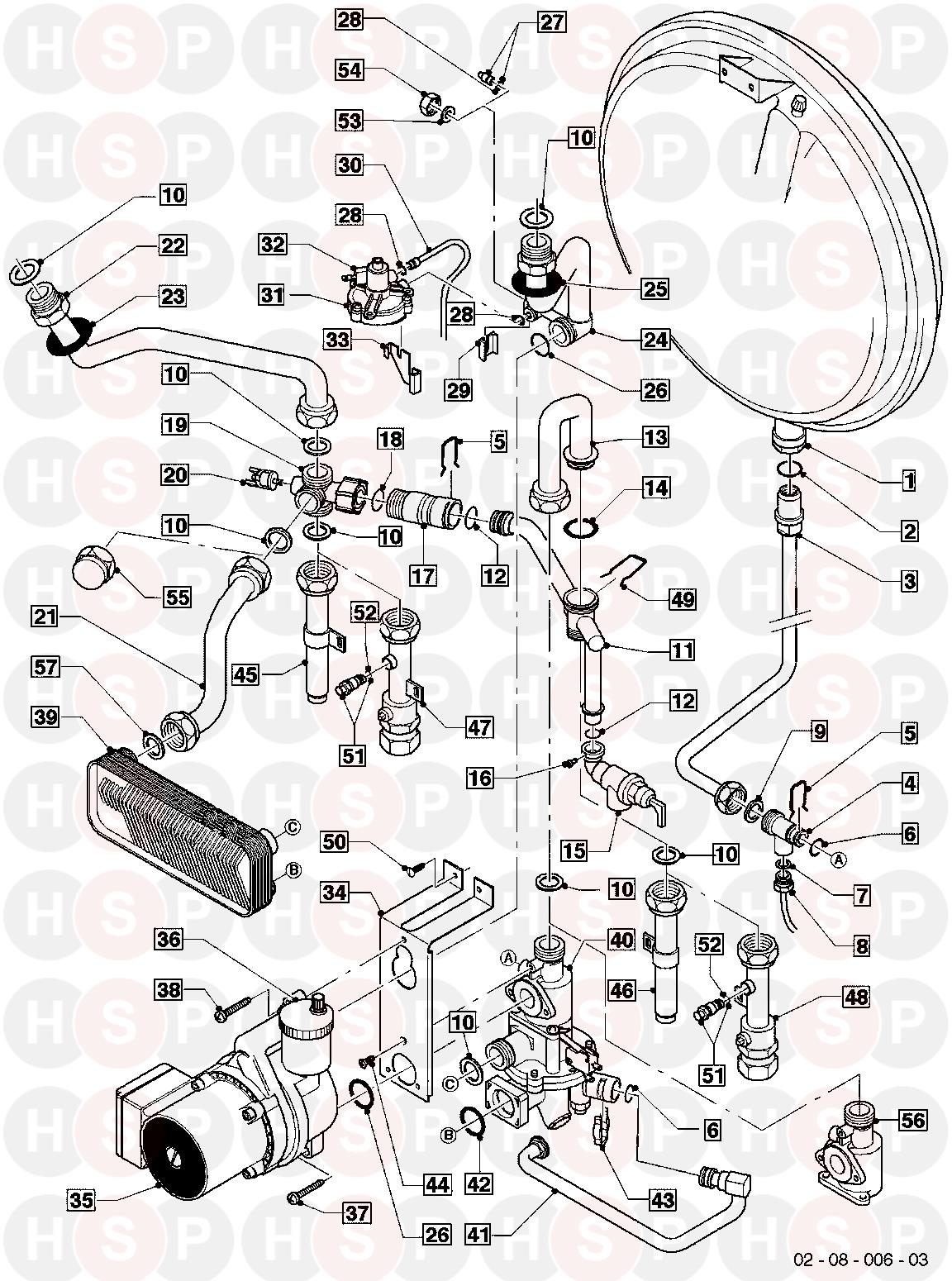 Vaillant Turbomax VUW 242/1E 1998-2001 (08 Connection Parts)Diagram ...